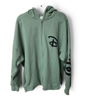 Disney Parks Disneyland Walt Disney World Green Zip Hoodie XL Athleisure
